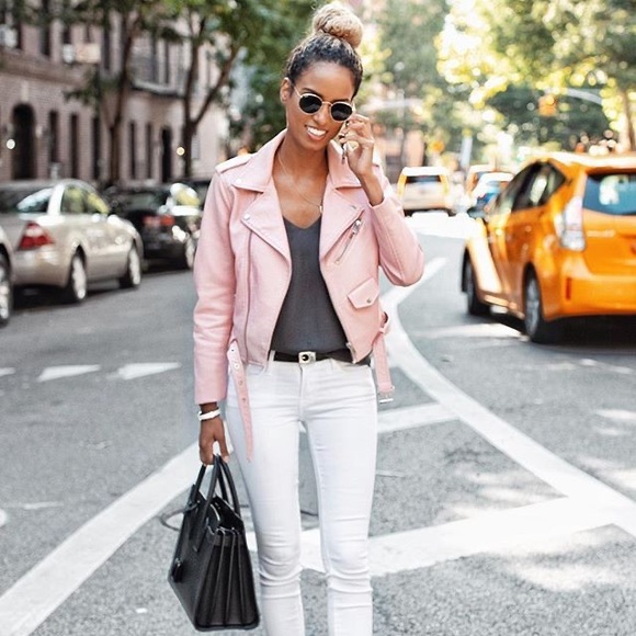 ZARA Pink Leather Jacket - Picture 2 of 2